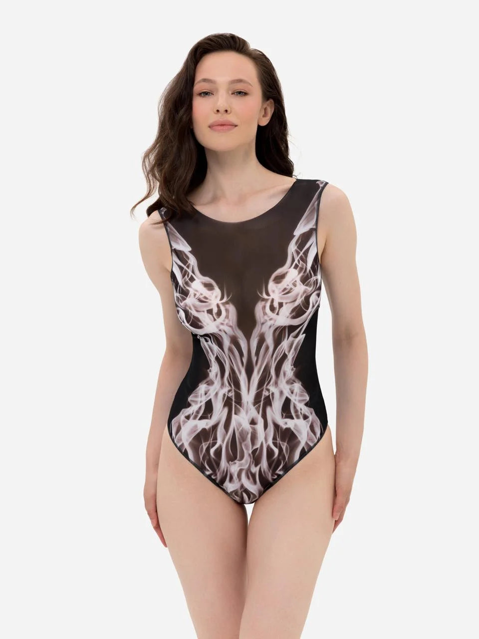 One-piece Sleeveless Swimsuit "Grey Flame"