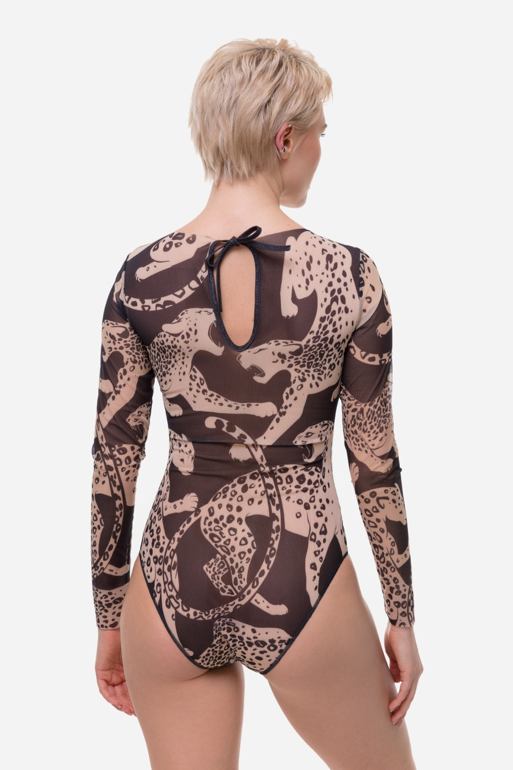 Closed Back One-piece Swimsuit with Sleeves "Wild Cat"