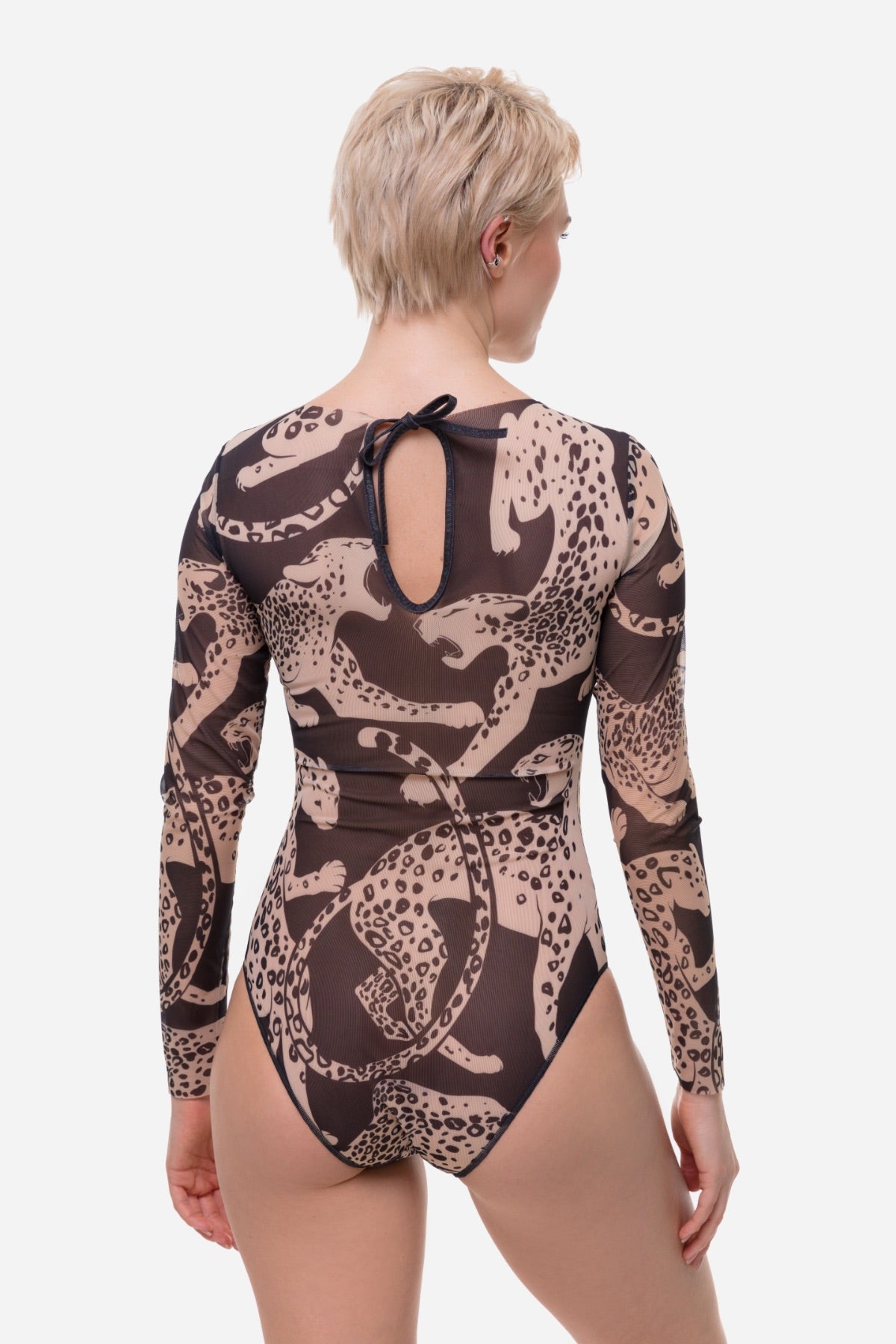 Closed Back One-piece Swimsuit with Sleeves "Wild Cat"