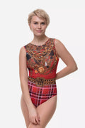 One-piece Sleeveless Swimsuit "Tartan"