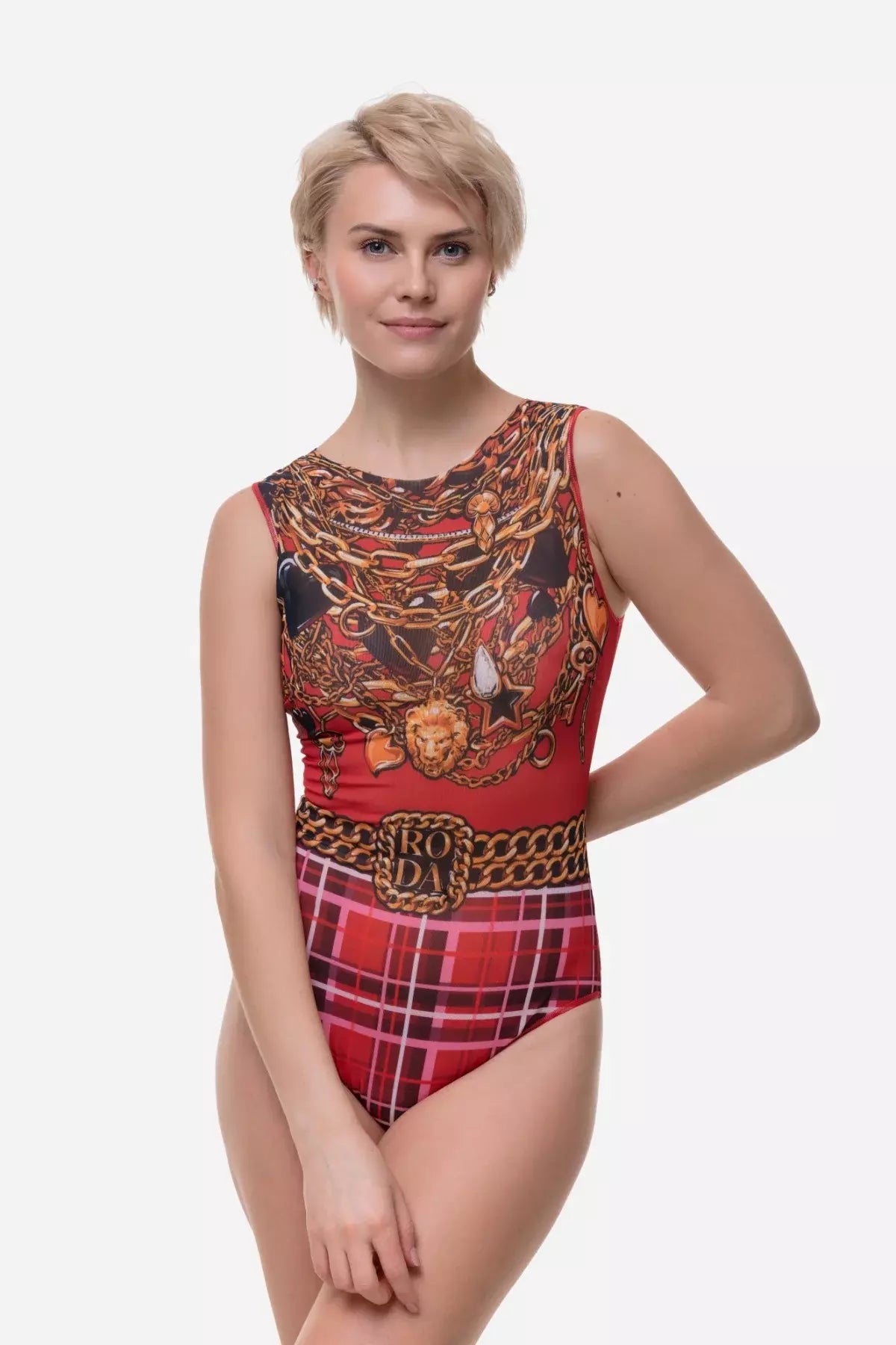 One-piece Sleeveless Swimsuit "Tartan"