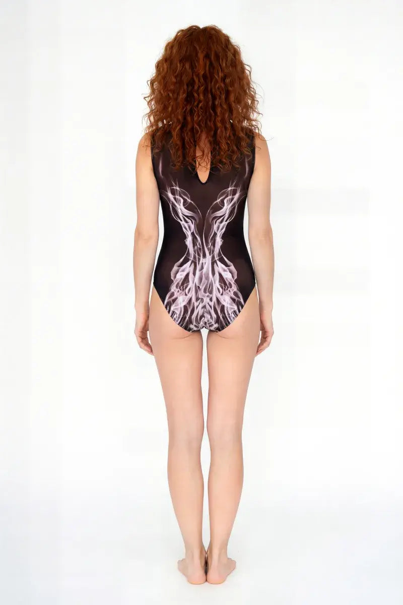 One-piece Sleeveless Swimsuit "Grey Flame"