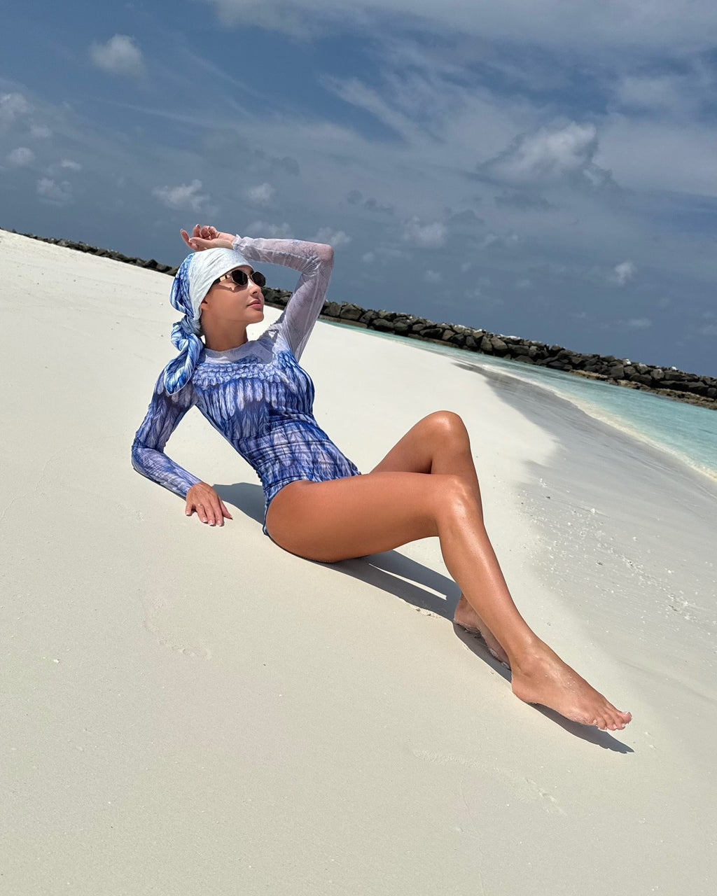 Closed Back One-piece Swimsuit with Sleeves "Wings"