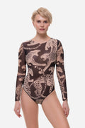 Closed Back One-piece Swimsuit with Sleeves "Wild Cat"