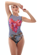 One-piece Sleeveless Swimsuit "Stripes"
