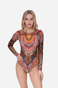 Closed Back One-piece Swimsuit with Sleeves "Africa"