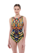 One-piece Sleeveless Swimsuit "Palms"