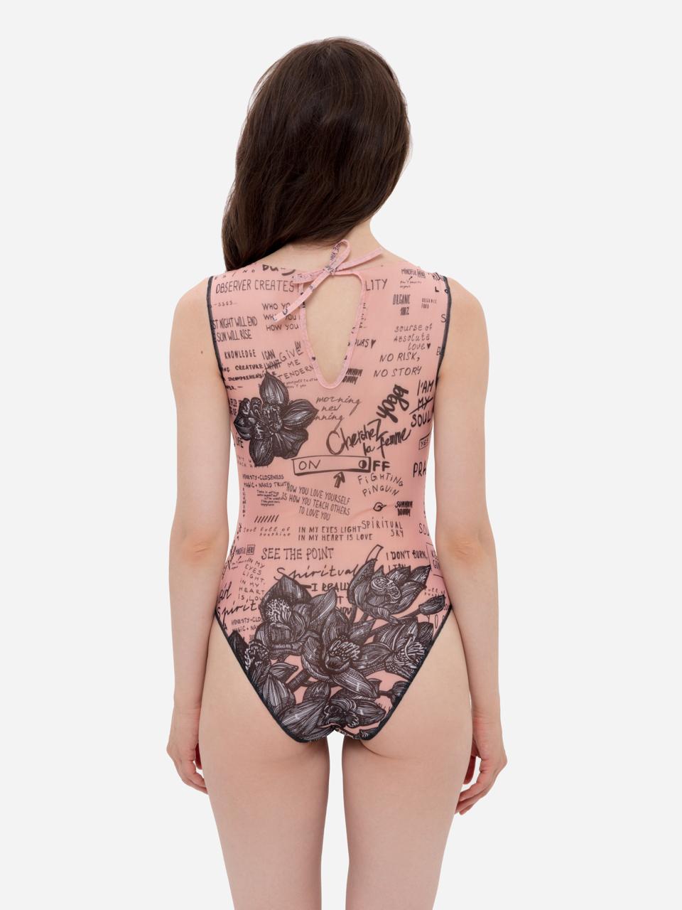 One-piece Sleeveless Swimsuit "Nude"