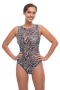 One-piece Sleeveless Swimsuit "Fake zebra"