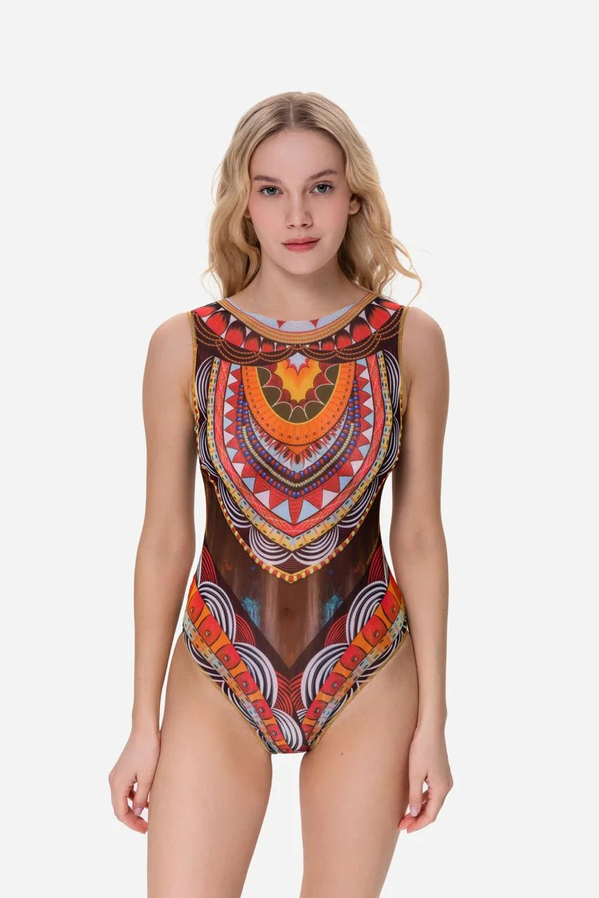 One-piece Sleeveless Swimsuit "Africa"