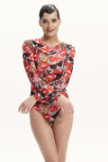 Closed Back One-piece Swimsuit with Sleeves "Fashion"