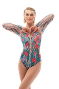 Closed Back One-piece Swimsuit with Sleeves "Fairytail"