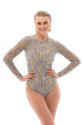 Closed Back One-piece Swimsuit with Sleeves "3DPen"